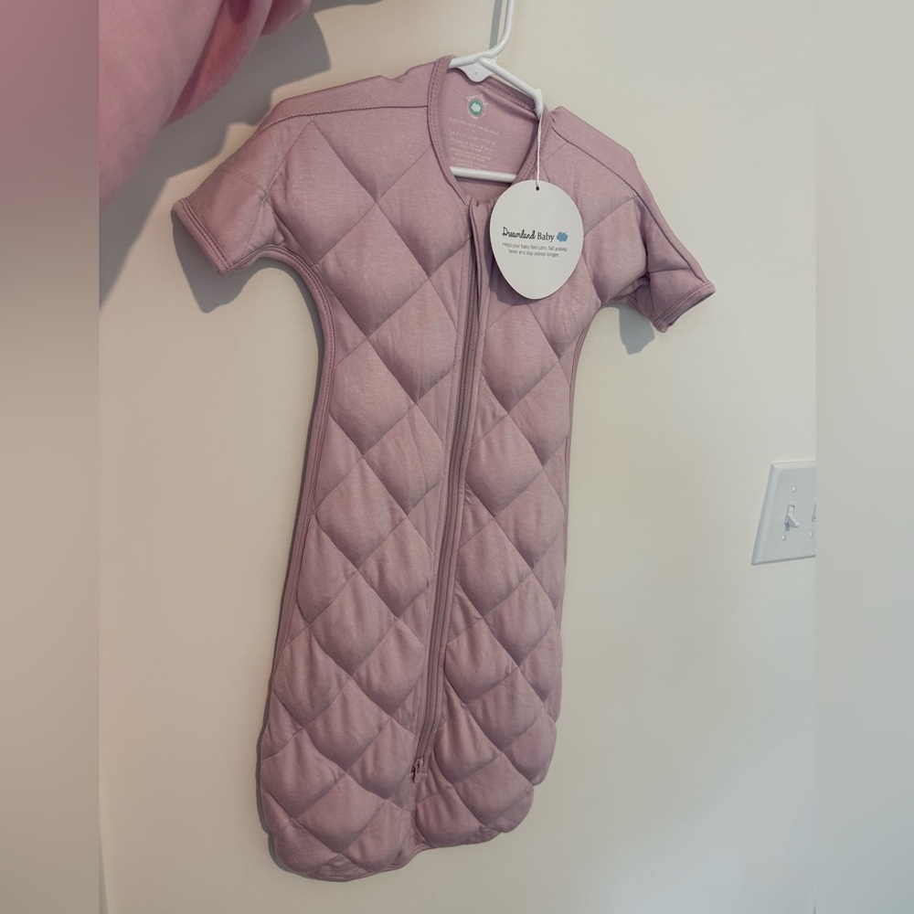 Dreamland Baby Weighted Transition Swaddle Bamboo Sleep Sack Pink 3-6 months